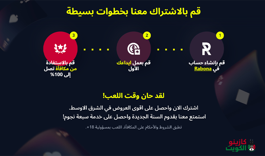 خطوات التسجيل في Rabona Casino